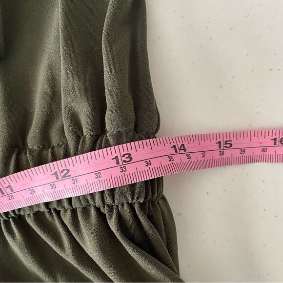 MICHAEL KORS olive green surplice fit & flare shift casual dress size small NEW - Picture 8 of 11